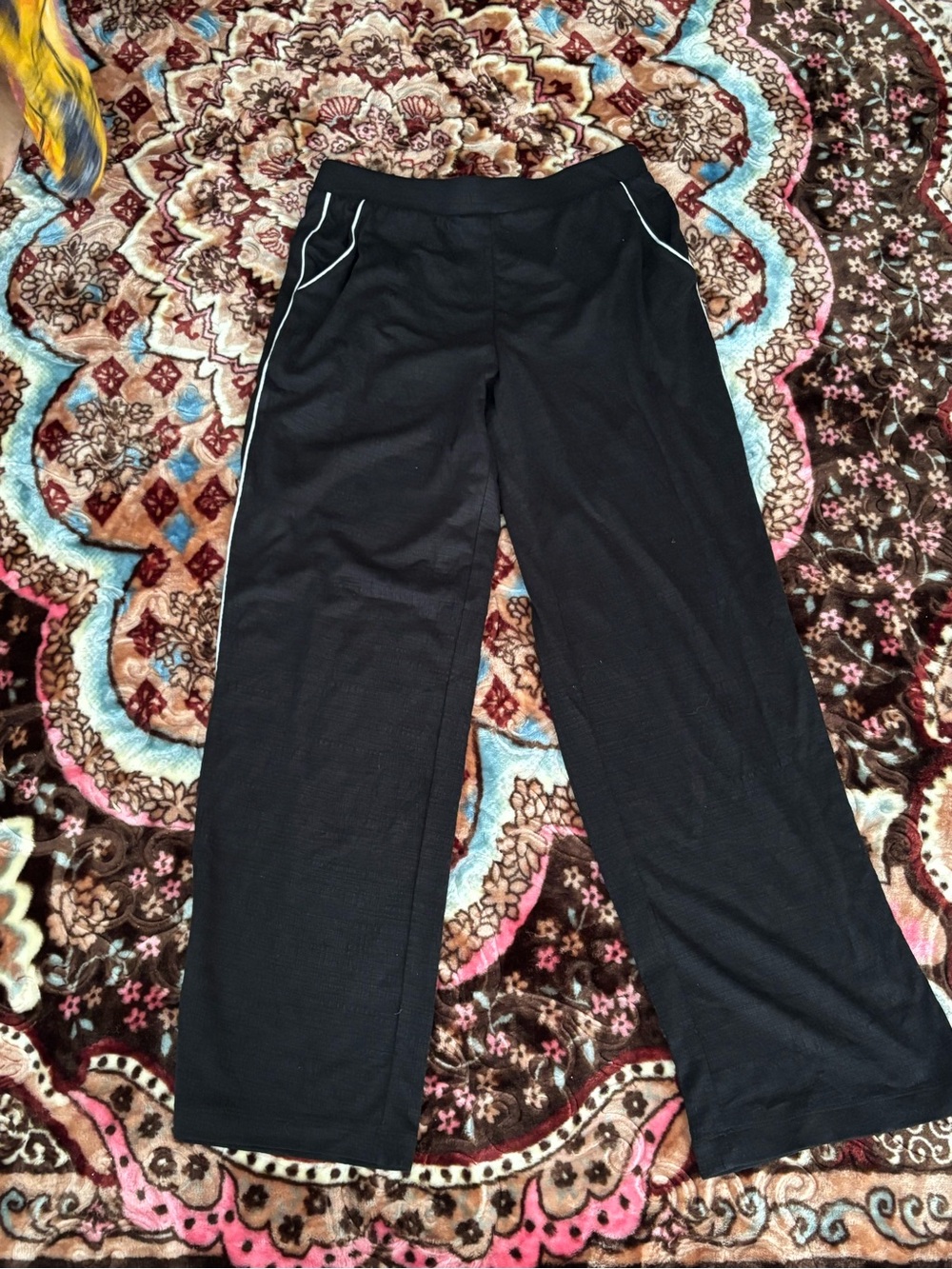 Midnight Black Jogger Sweatpants with White